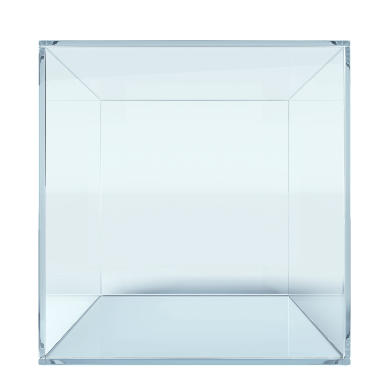 Frameless Glass Cubes and Rectangles