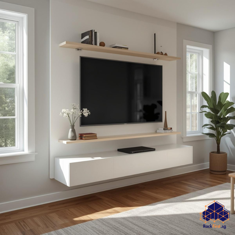 Read more about the article Installing a Wall-Mounted TV with Floating Shelves
